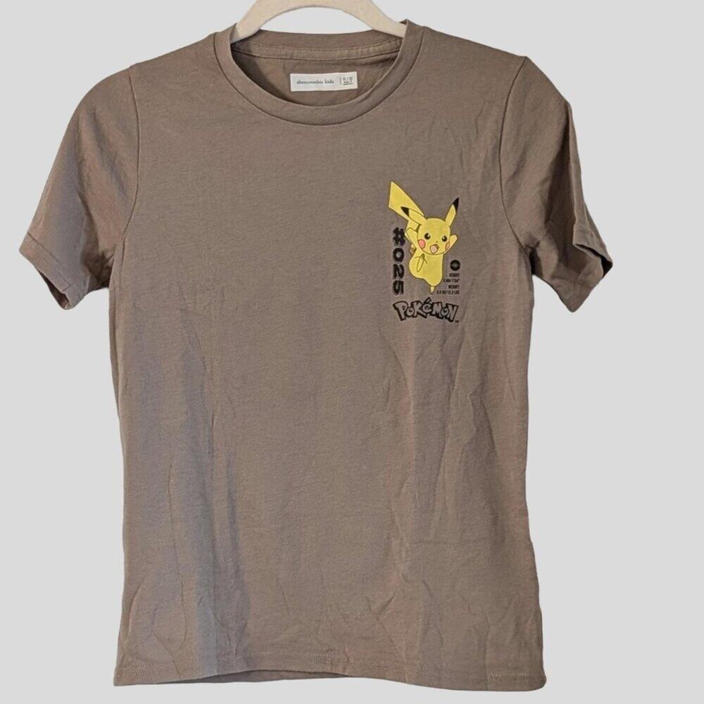 Pokemon Kids Brown T-Shirt with Pikachu Design Abercrombie Size 11/12